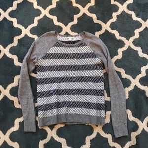 J. Crew gray blue stripe merino blend sweater
